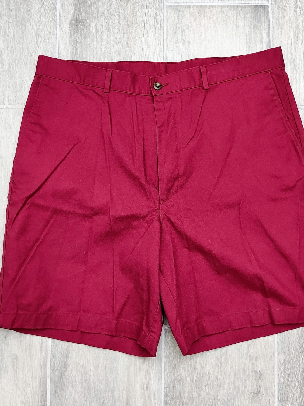 Men's Flat Front Shorts in Deep Burgundy